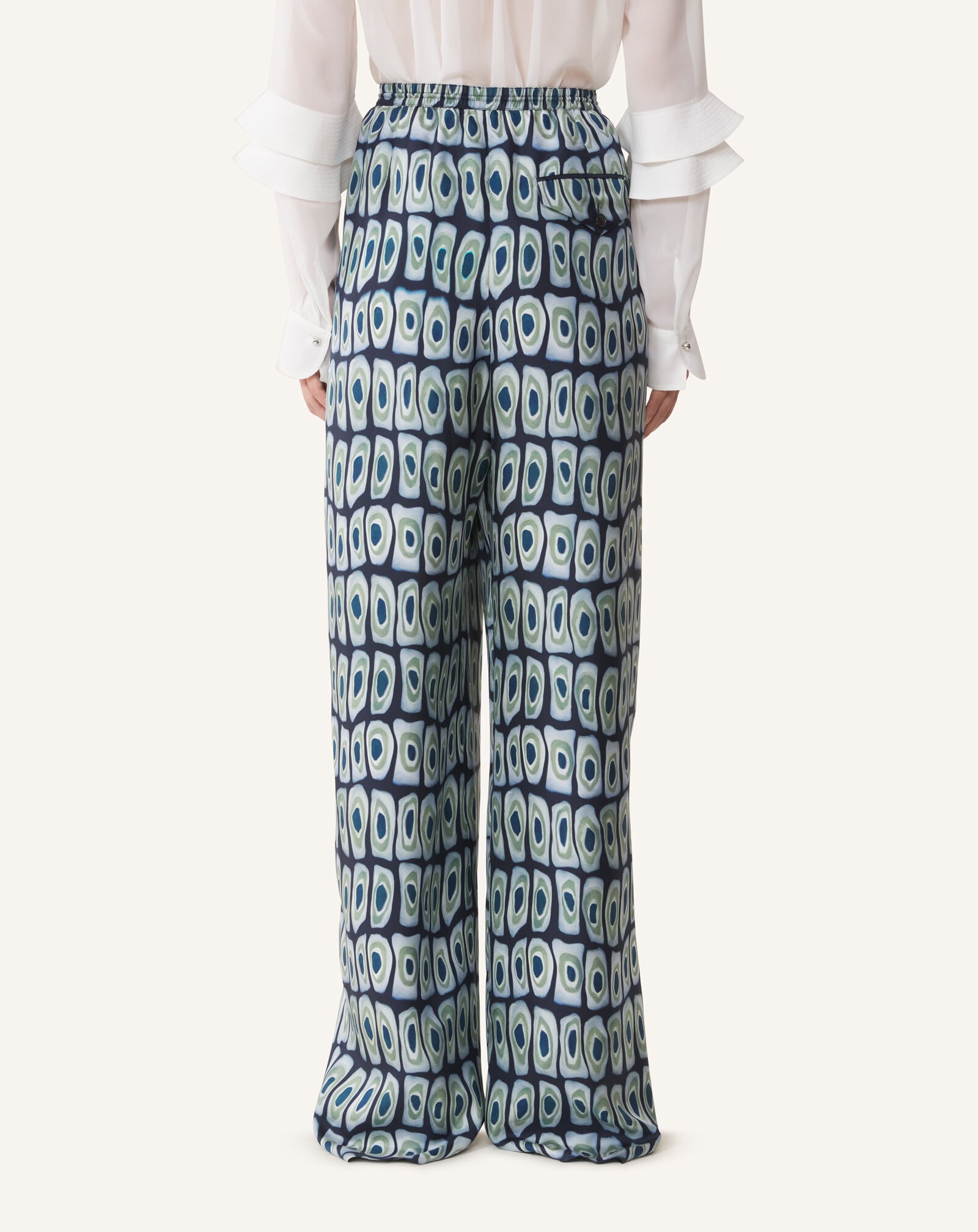 PRINTED LOOSE FIT TROUSERS Lanvin PRINTED LOOSE FIT TROUSERS Haze/Sage RWTR00356426A26