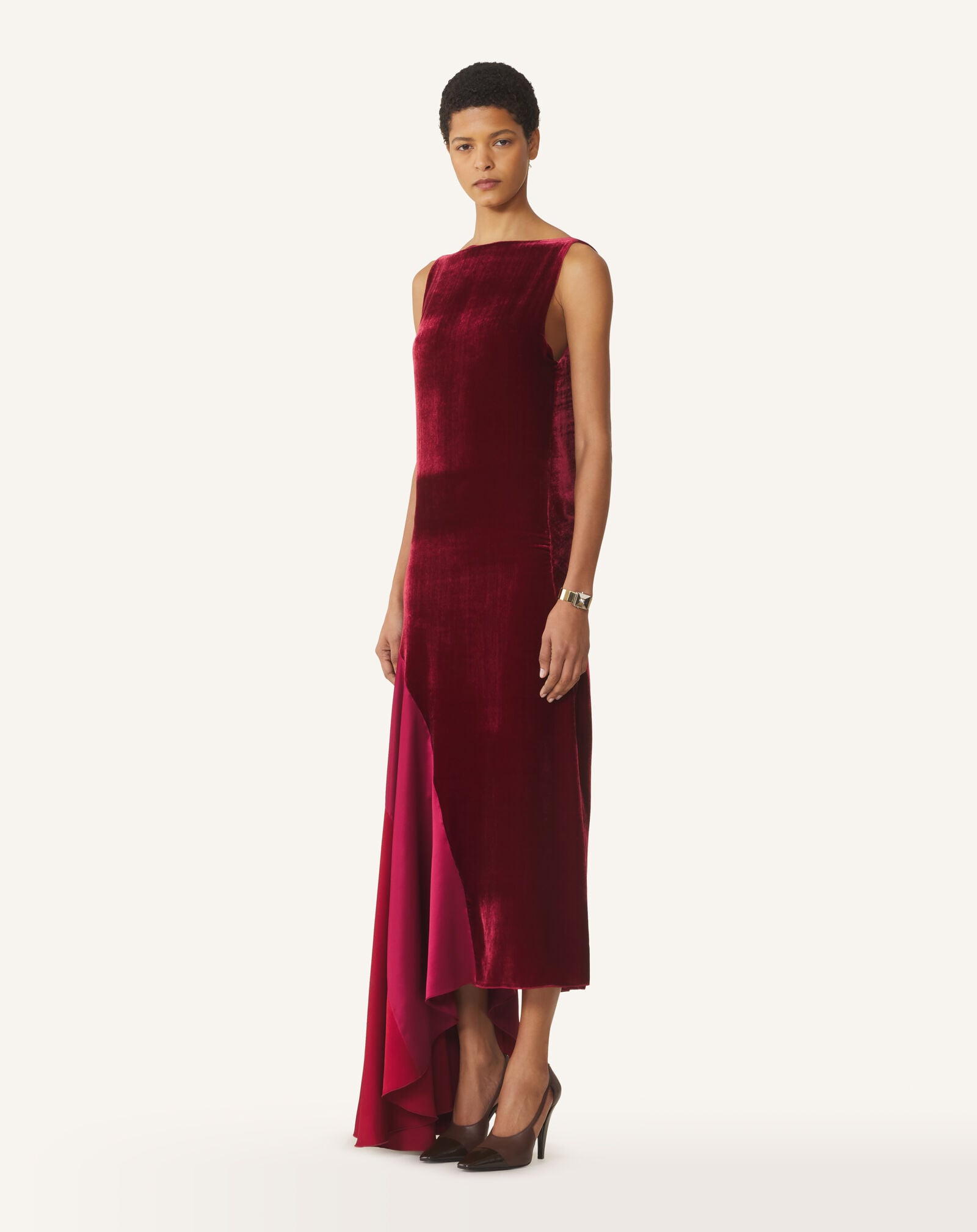VELVET DRAPED DRESS Lanvin VELVET DRAPED DRESS Cherry RWDR00756471H26