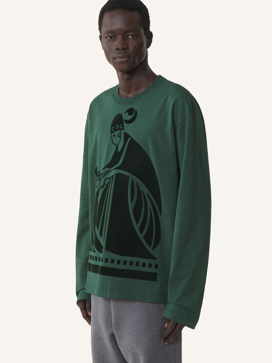 Lanvin M&D LOGO LONG-SLEEVE T-SHIRT Pine Green RMTS0052J040A26