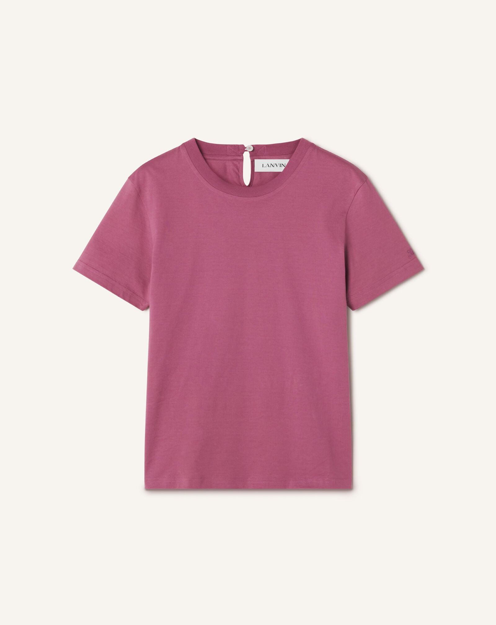 CAMISETA DE ALGODÓN CON DETALLE DE CINTA Lanvin CAMISETA DE ALGODÓN CON DETALLE DE CINTA Rosa otoño RWTS0024J040H25