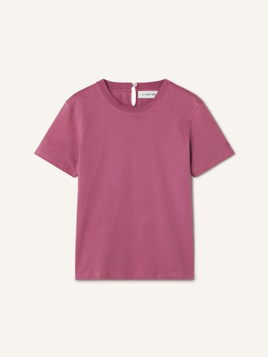 CAMISETA DE ALGODÓN CON DETALLE DE CINTA Lanvin CAMISETA DE ALGODÓN CON DETALLE DE CINTA Rosa otoño RWTS0024J040H25