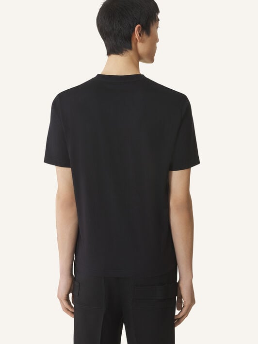 CAMISETA LANVIN DE ALGODÓN BORDADO Lanvin CAMISETA LANVIN DE ALGODÓN BORDADO Negro RMTS0012J300H25