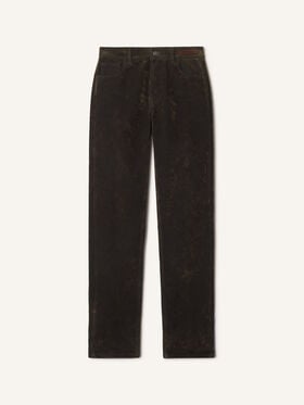 Lanvin PANTALON DROIT EN DENIM VELOURS Kaki RMTR03266453A26
