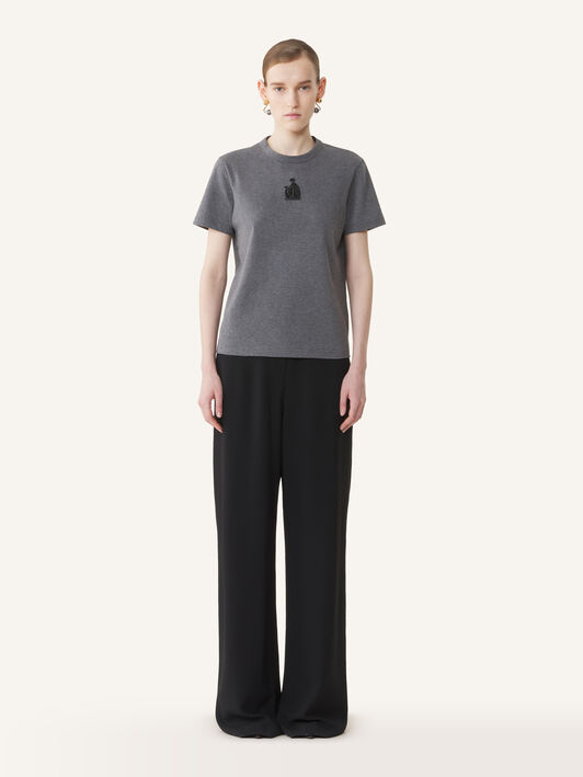 Lanvin EMBROIDERED "M&D" LOGO T-SHIRT Dark Grey Melange RWTS0030J060A26