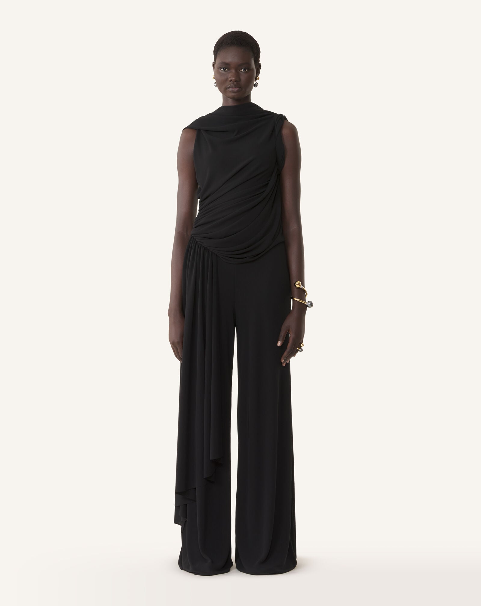 FLUID DRAPED JUMPSUIT Lanvin FLUID DRAPED JUMPSUIT Black RWJS00016392A26