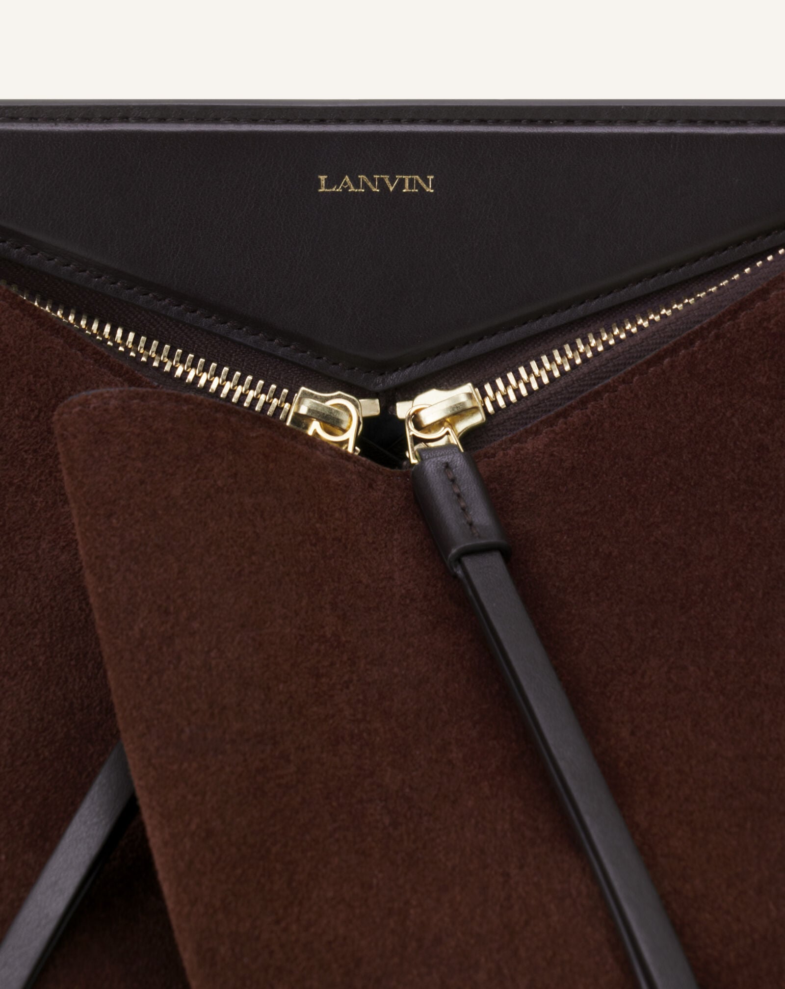 TOP HANDLE ZIPPED PM Lanvin TOP HANDLE ZIPPED PM Chocolate/Brown LWBGLCPMCASUH26