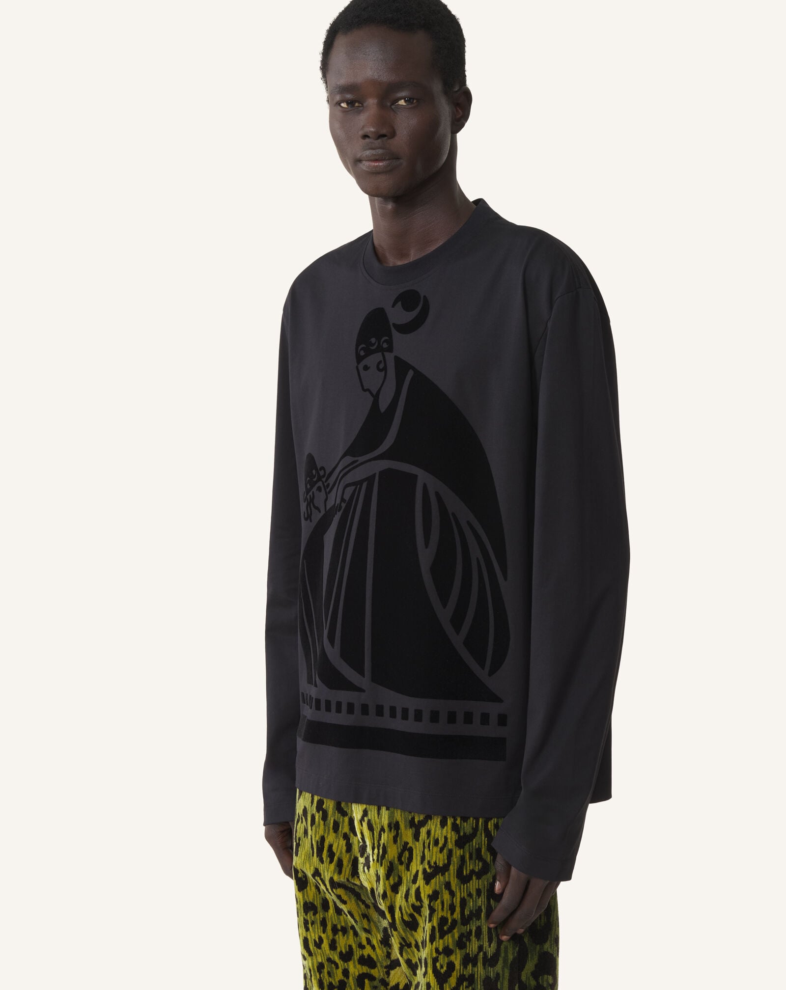 Lanvin M&D LOGO LONG-SLEEVE T-SHIRT Black RMTS0052J040A26