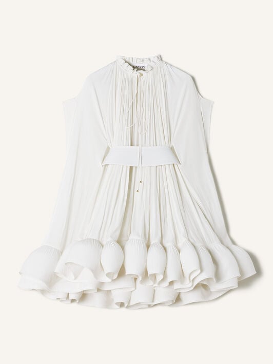 KURZES KLEID AUS CHARMEUSE Lanvin KURZES KLEID AUS CHARMEUSE Gebrochenes Weiß RWDR209U4778H20