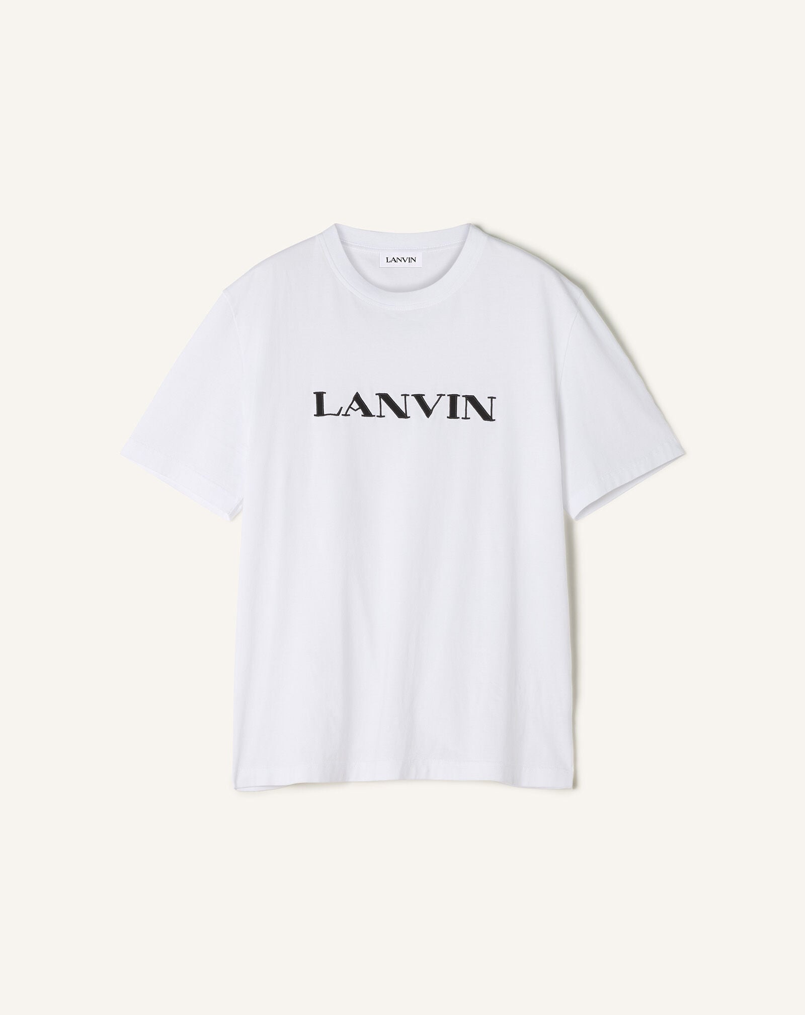 CAMISETA LANVIN DE ALGODÓN BORDADO Lanvin CAMISETA LANVIN DE ALGODÓN BORDADO Blanco óptico RMTS0012J300H25