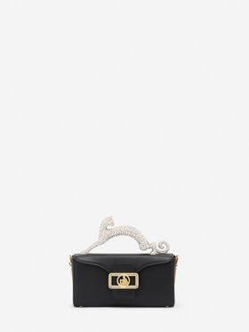 BORSA NANO PENCIL CAT IN PELLE E STRASS Lanvin BORSA NANO PENCIL CAT IN PELLE E STRASS Nero LWBGBRS3TOPSE23