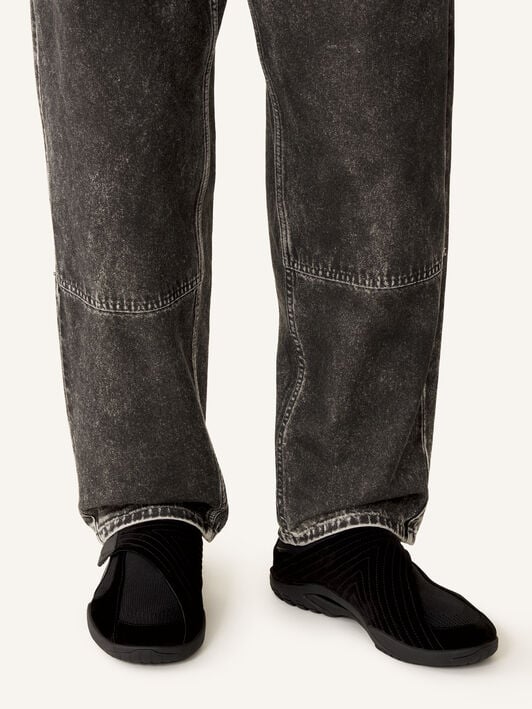 Lanvin SNEAKER LNV1 EN SUEDE TRICOTE Noir/Noir FUSKDK0IKNSUE26