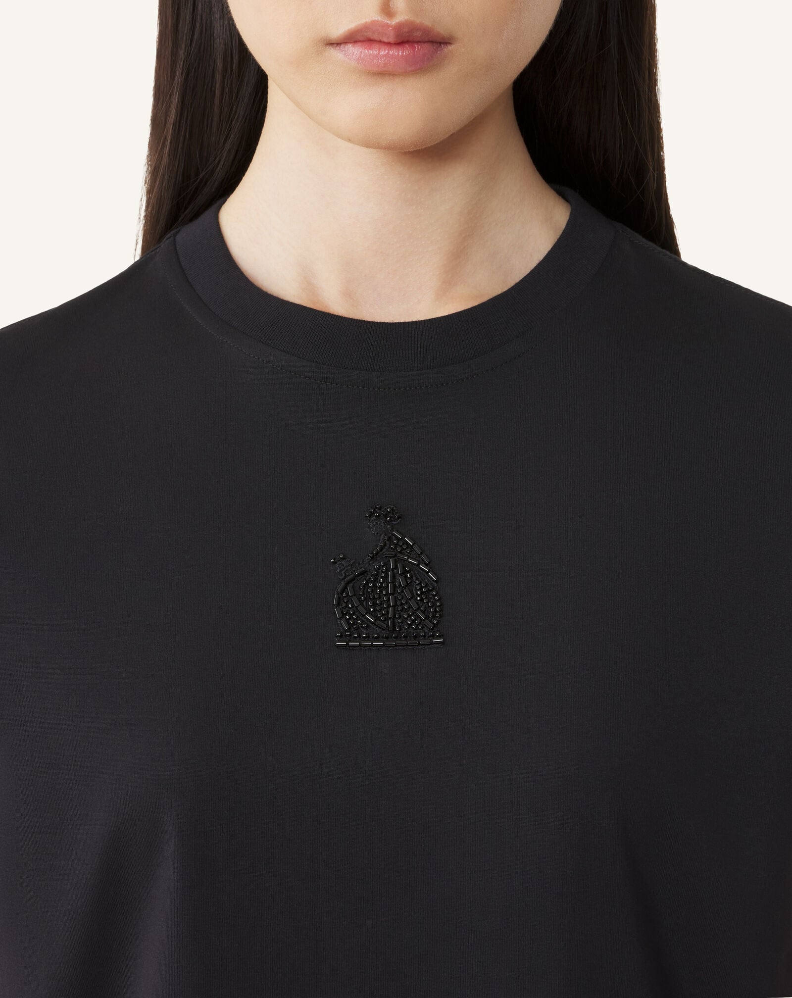 EMBROIDERED "M&D" LOGO T-SHIRT Lanvin EMBROIDERED "M&D" LOGO T-SHIRT Black RWTS0030J040A26