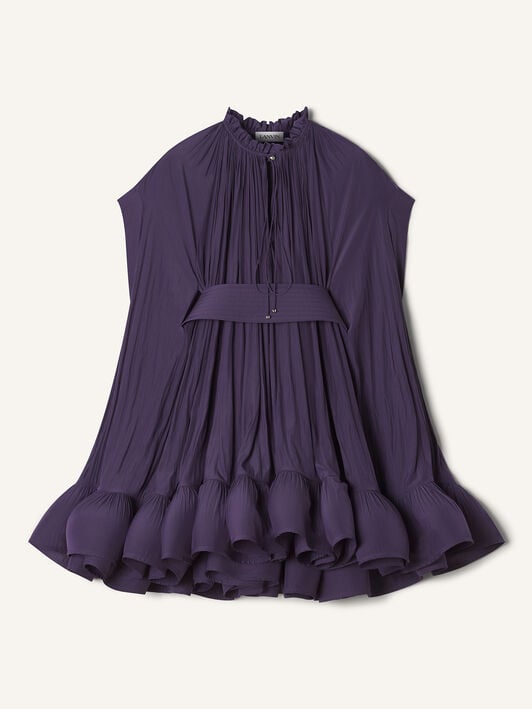 KURZES KLEID AUS CHARMEUSE Lanvin KURZES KLEID AUS CHARMEUSE Dunkelviolett RWDR209U4778H20