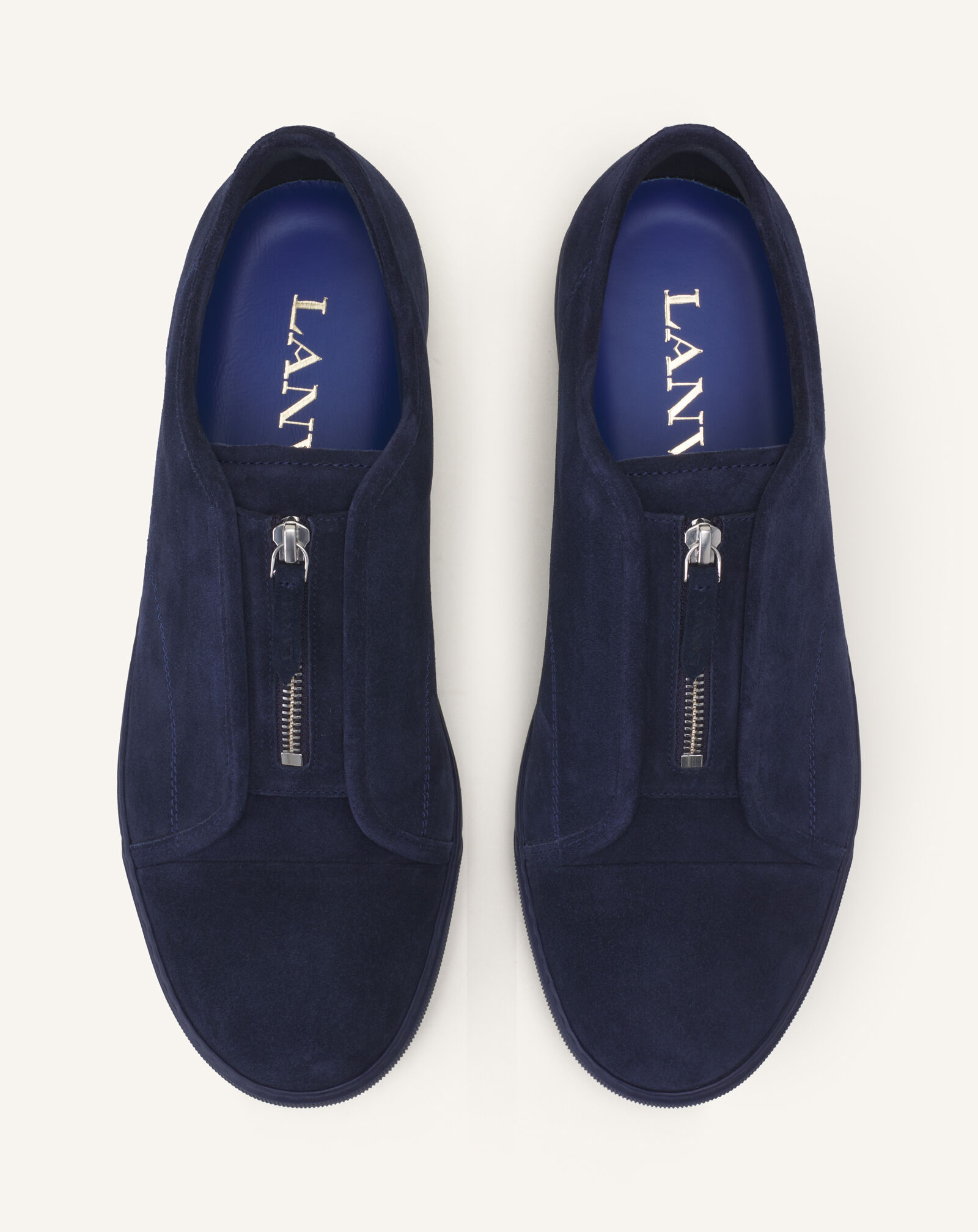 DBB1 ZIP SNEAKERS IN SUEDE in Navy Blue | Lanvin®