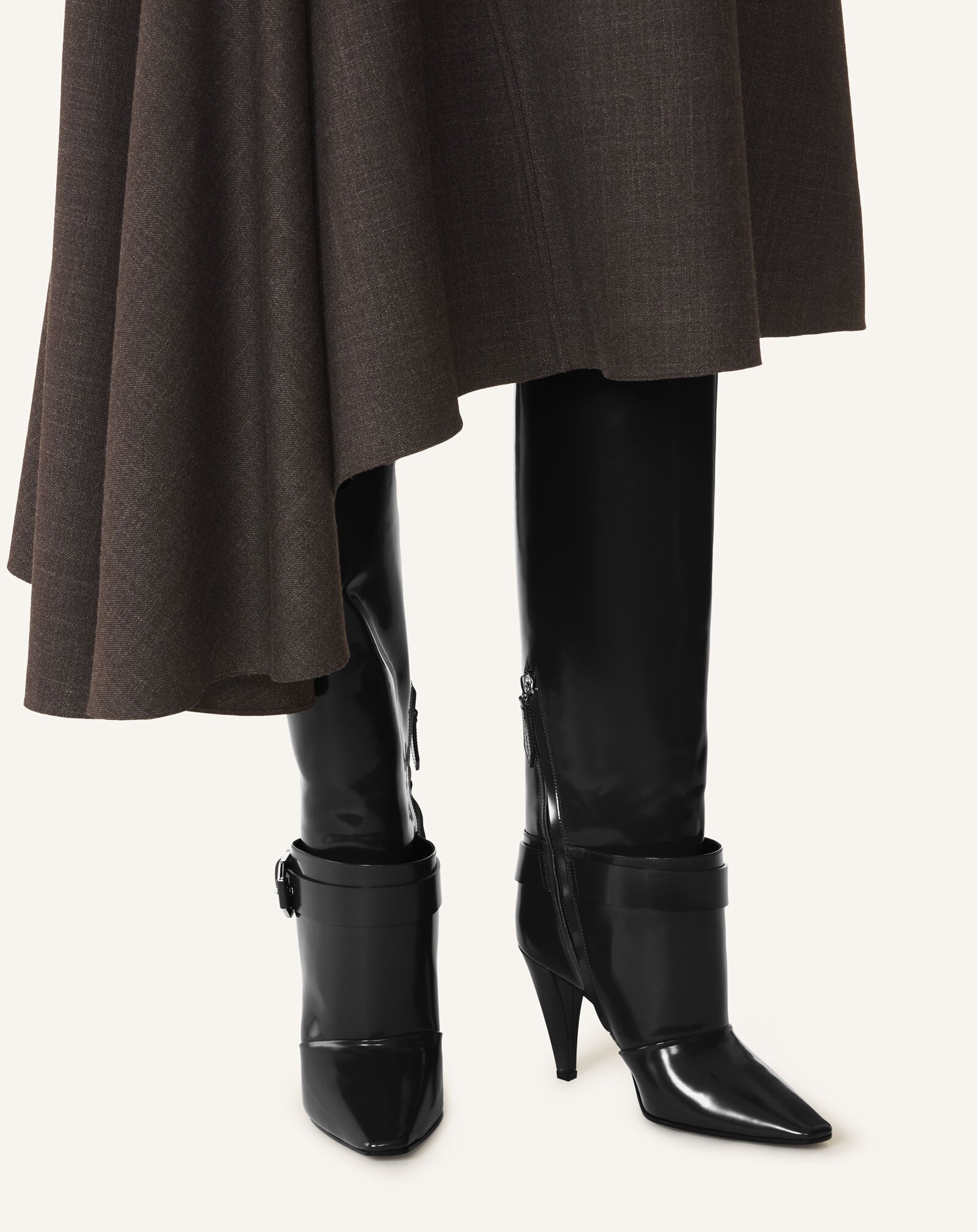 Lanvin KNEE BOOT POINTED TOE HIGH HEEL 90MM Black FWBOMF07SPAZH26