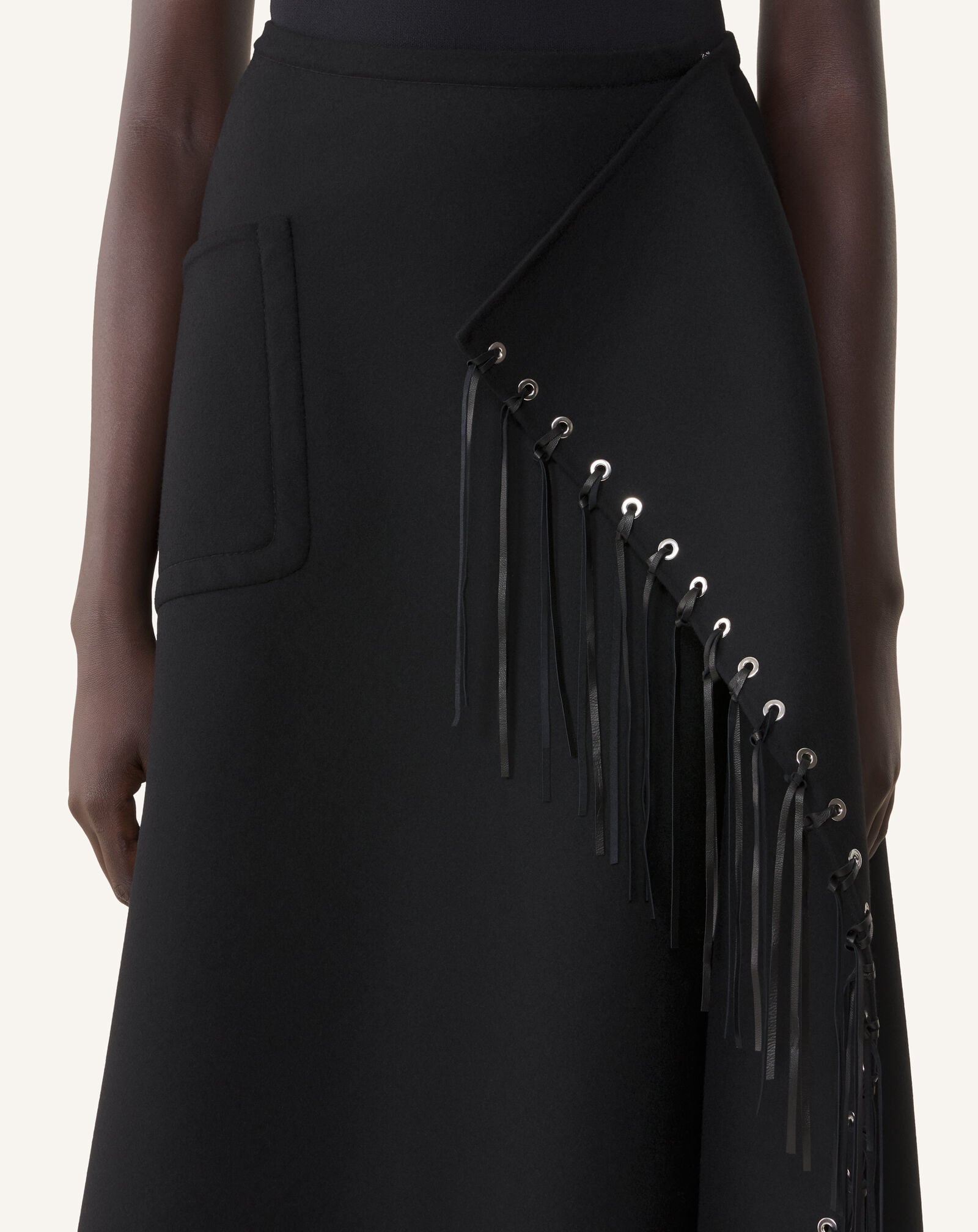 DOUBLE-FACED WRAP SKIRT Lanvin DOUBLE-FACED WRAP SKIRT Black RWST05056373A26