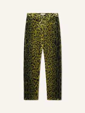 Lanvin PANTALON DROIT BEVILACQUA EN VELOURS LÉOPARD Vert Absinthe RMTR03276478A26