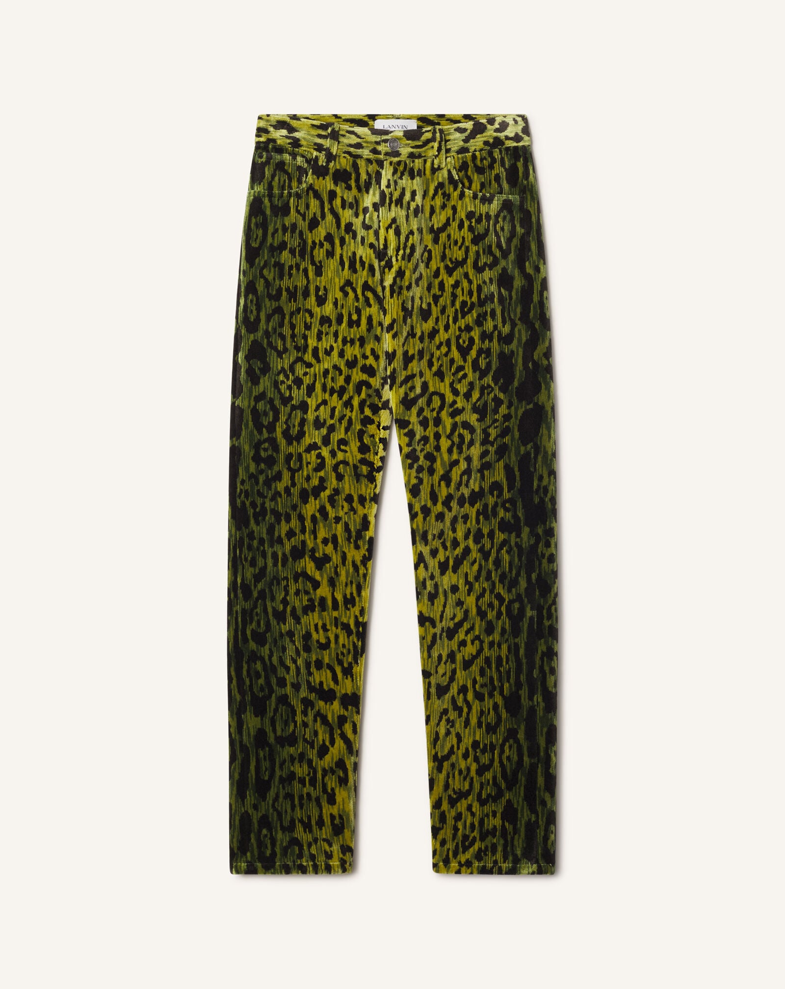 STRAIGHT-FIT VELVET DENIM TROUSERS Lanvin STRAIGHT-FIT VELVET DENIM TROUSERS Absinth Green RMTR03276478A26