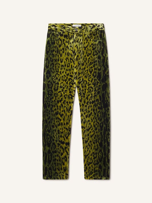 STRAIGHT-FIT VELVET DENIM TROUSERS Lanvin STRAIGHT-FIT VELVET DENIM TROUSERS Absinth Green RMTR03276478A26
