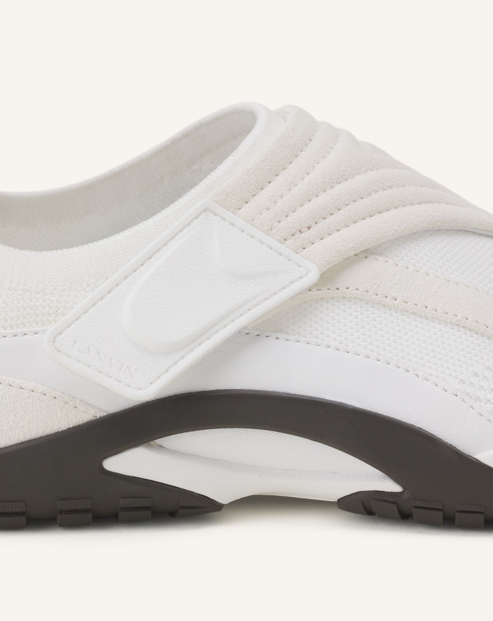 Lanvin SNEAKER LNV1 EN SUEDE TRICOTE Blanc/Noir FUSKDK0IKNSUE26