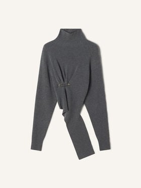 Lanvin PULLOVER AUS WOLLE UND KASCHMIR Taubengrau RWPO0004K065H25