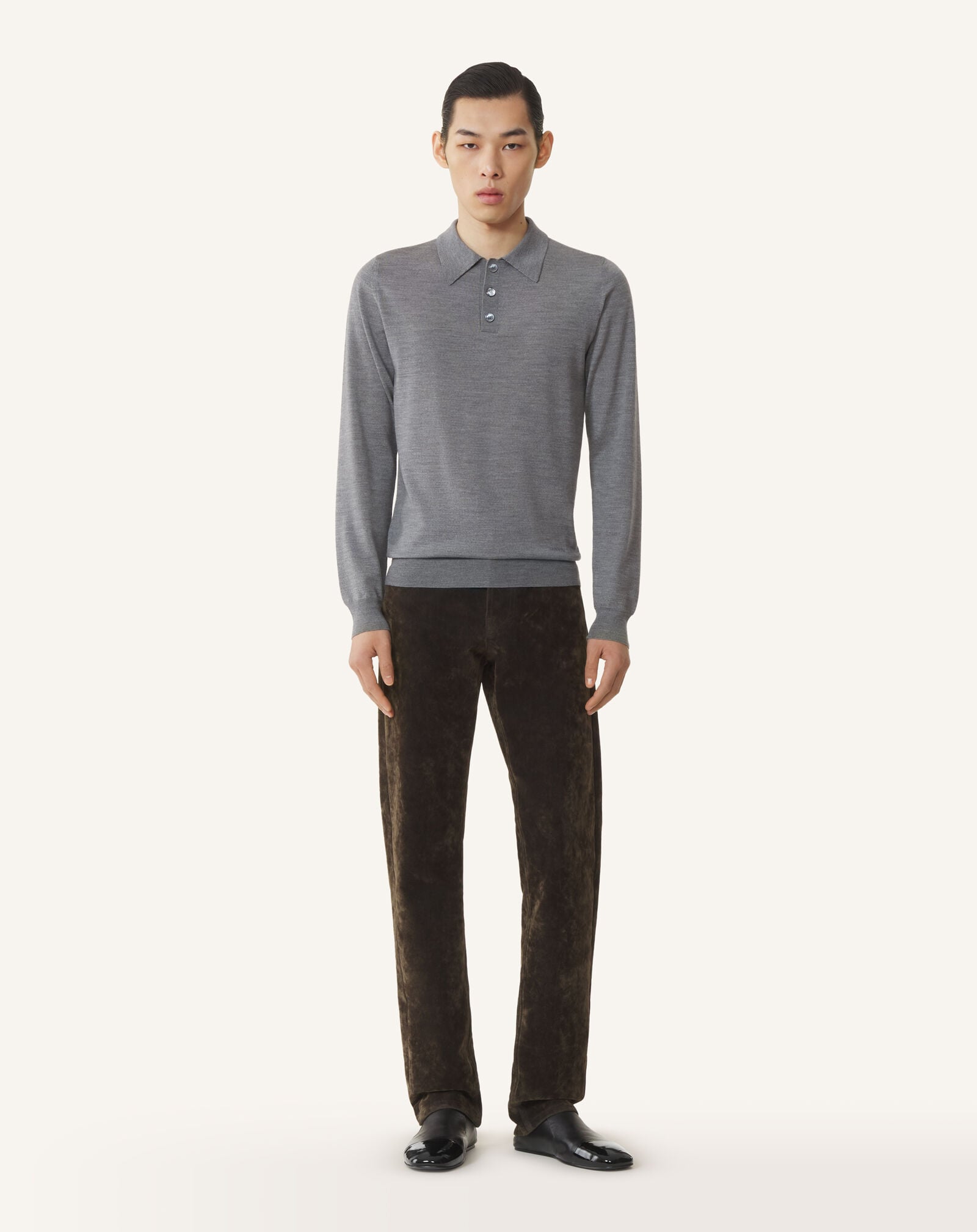 Lanvin POLO NECK LONG-SLEEVE JUMPER Ash RMPL0012K099A26