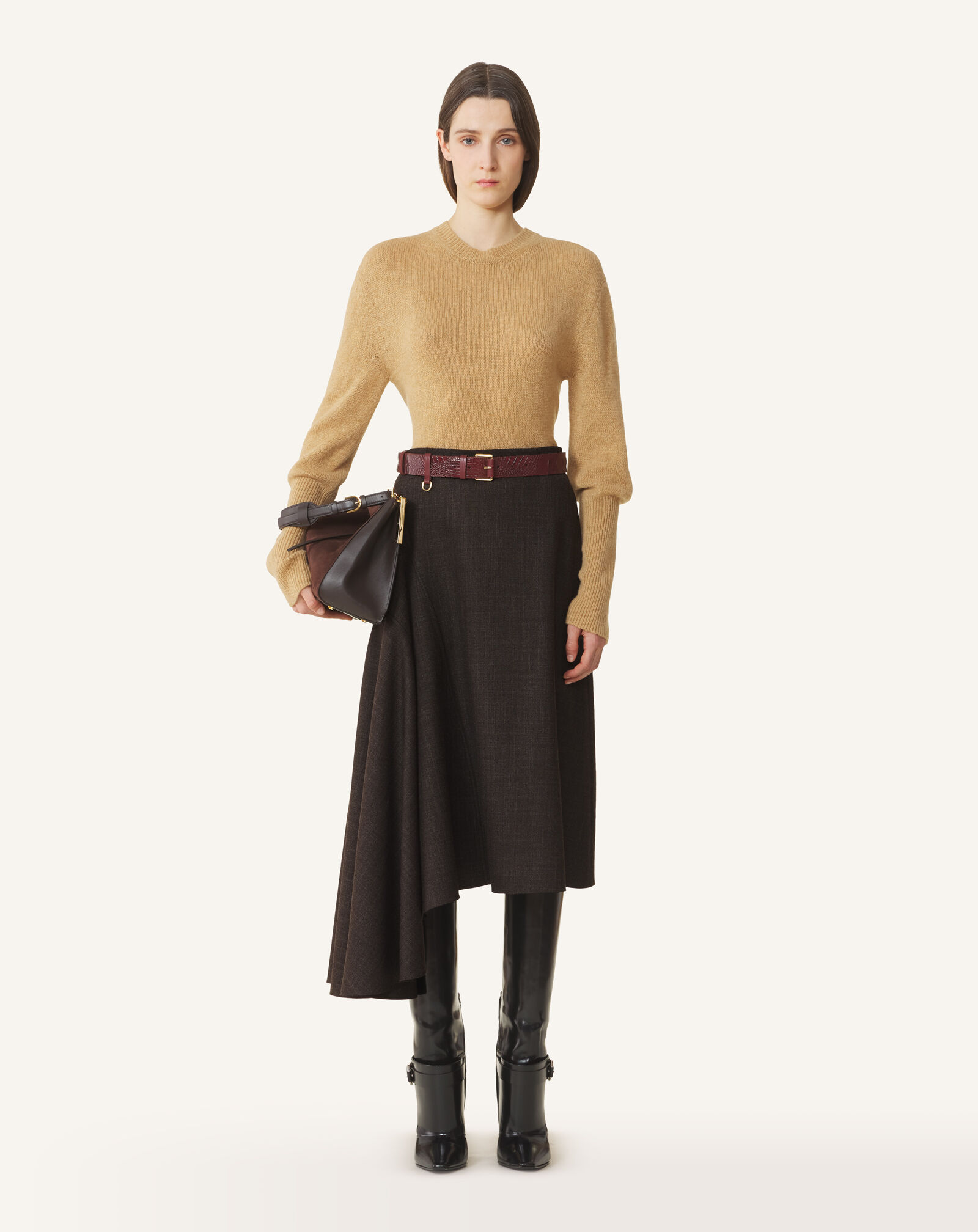 Lanvin GROS-GRAIN KNOT DETAIL JUMPER Cappuccino RWPO0016K113A26
