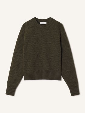Lanvin CABLE-KNIT WOOL SWEATER Ebony RMPO0009K066A26