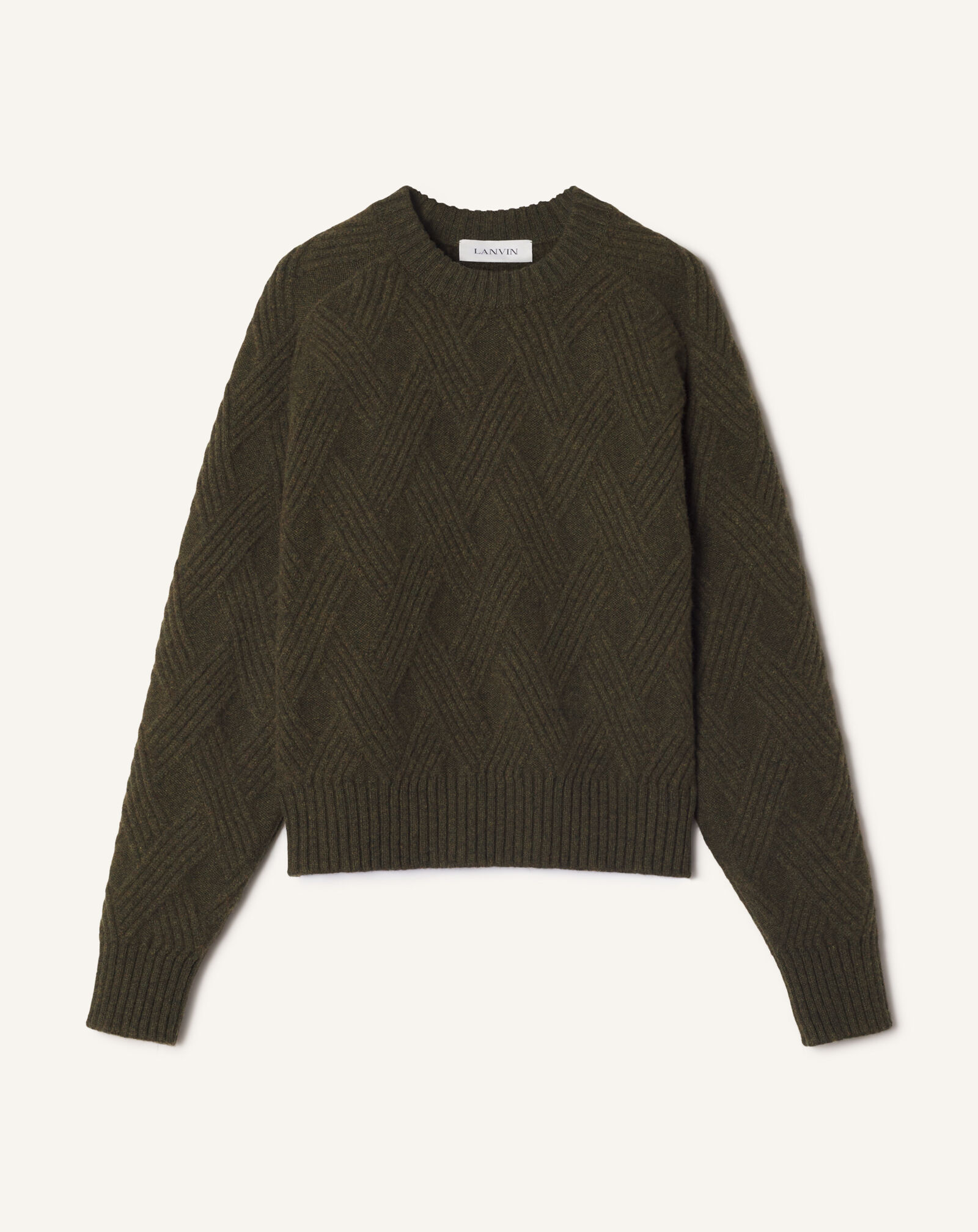PULL EN LAINE TORSADÉE Lanvin PULL EN LAINE TORSADÉE Ébène RMPO0009K066A26