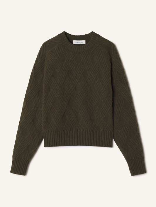 PULL EN LAINE TORSADÉE Lanvin PULL EN LAINE TORSADÉE Ébène RMPO0009K066A26
