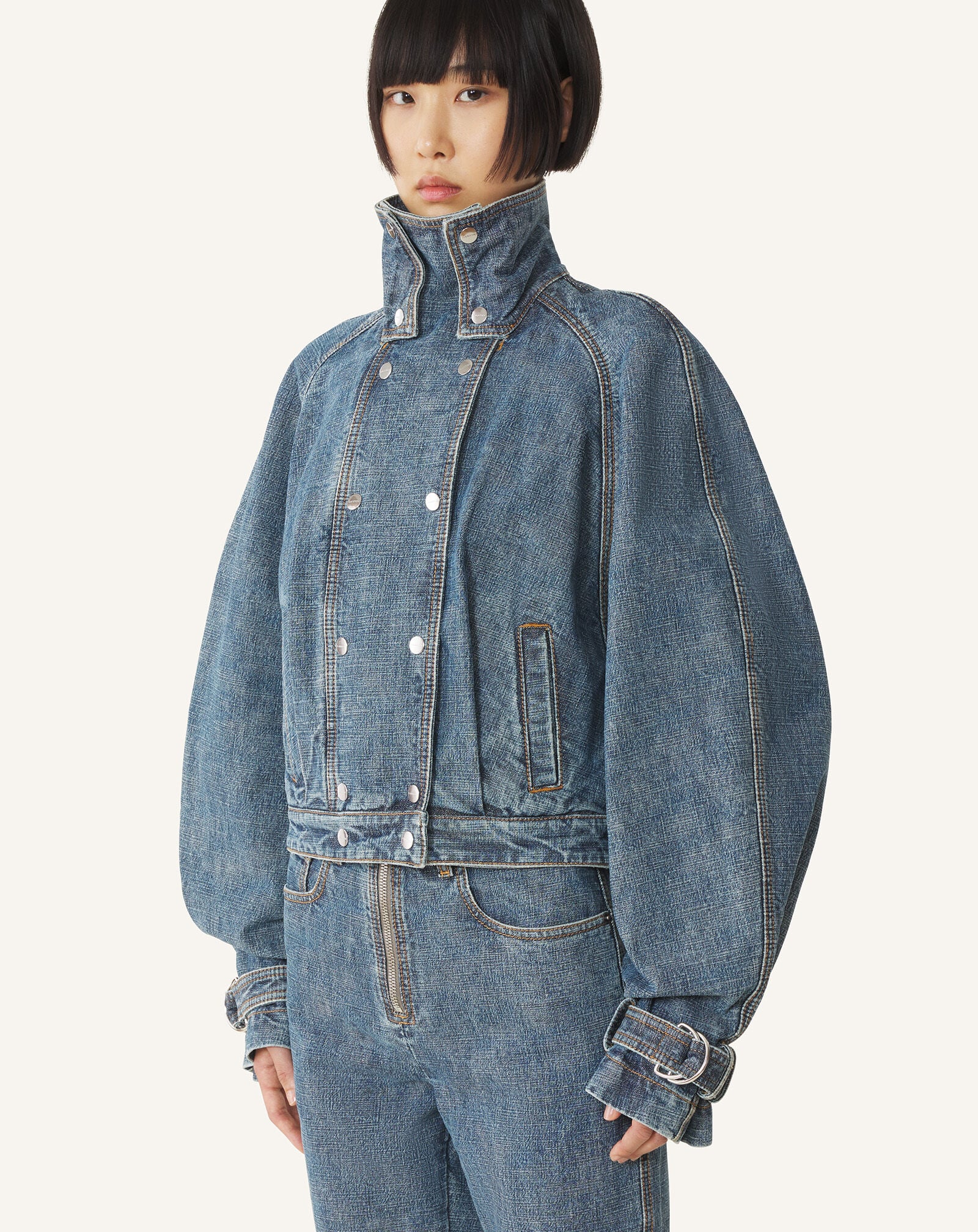 BLOUSON COURT EN DENIM Lanvin BLOUSON COURT EN DENIM Bleu RWJA0329D096P26