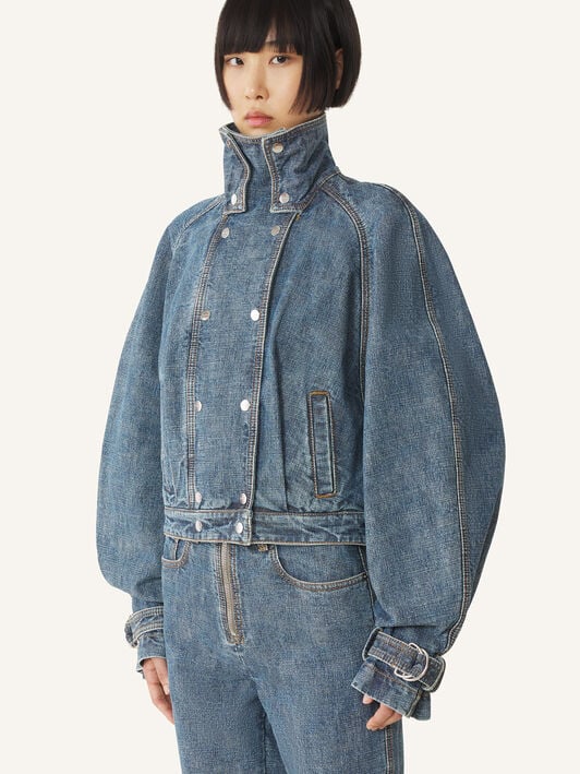 BLOUSON COURT EN DENIM Lanvin BLOUSON COURT EN DENIM Bleu RWJA0329D096P26