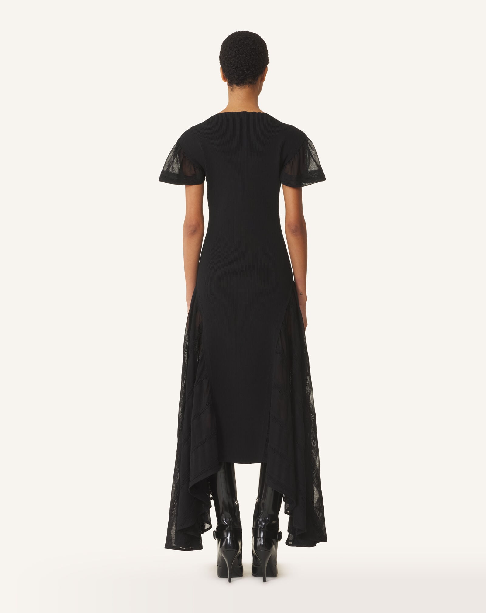 FLARED DRESS WITH GODETS Lanvin FLARED DRESS WITH GODETS Black RWDR0081K121H26
