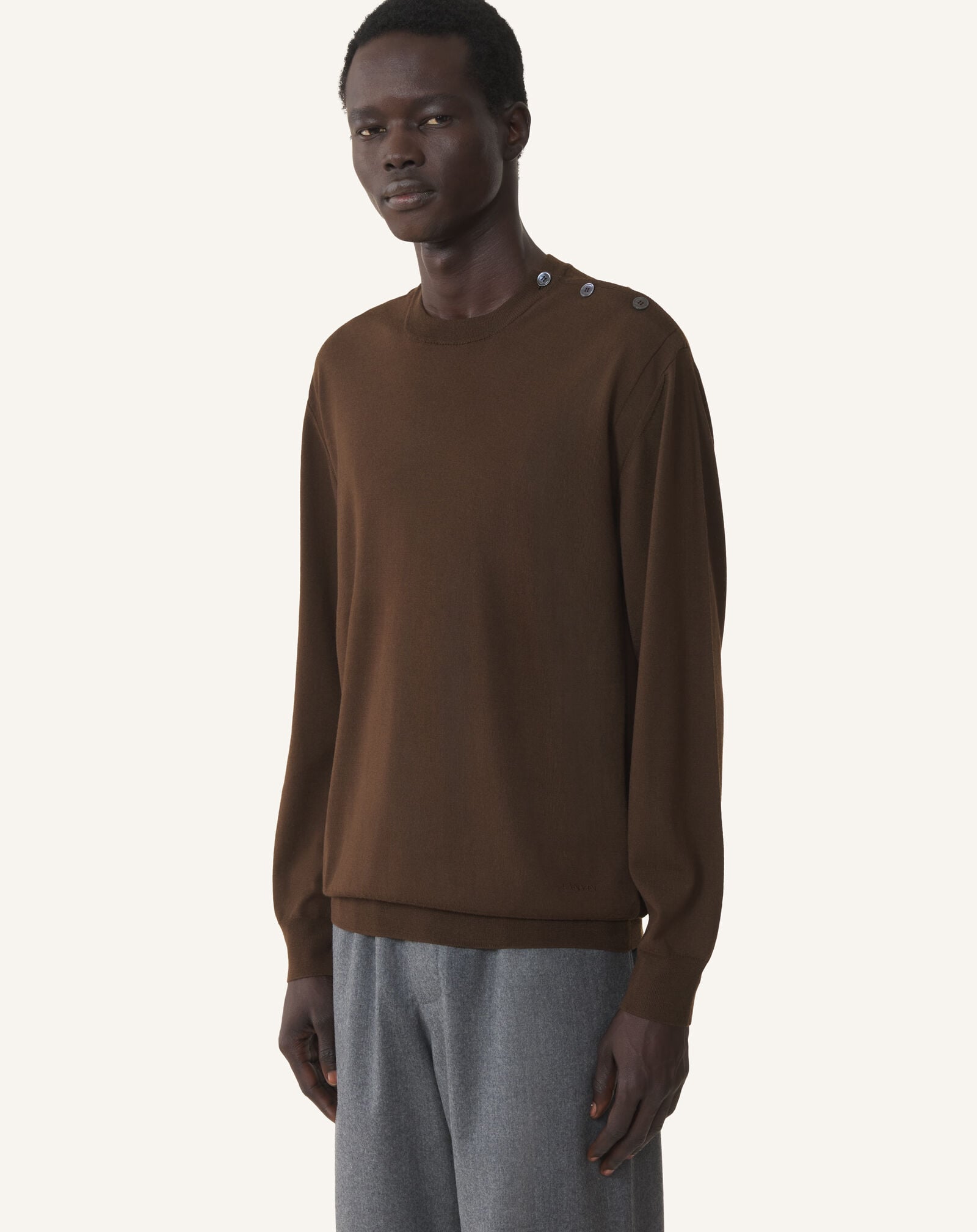 ROUND-NECK JUMPER Lanvin ROUND-NECK JUMPER Ebony RMPO0012K099A26