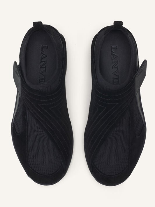 Lanvin SNEAKER LNV1 EN SUEDE TRICOTE Noir/Noir FUSKDK0IKNSUE26