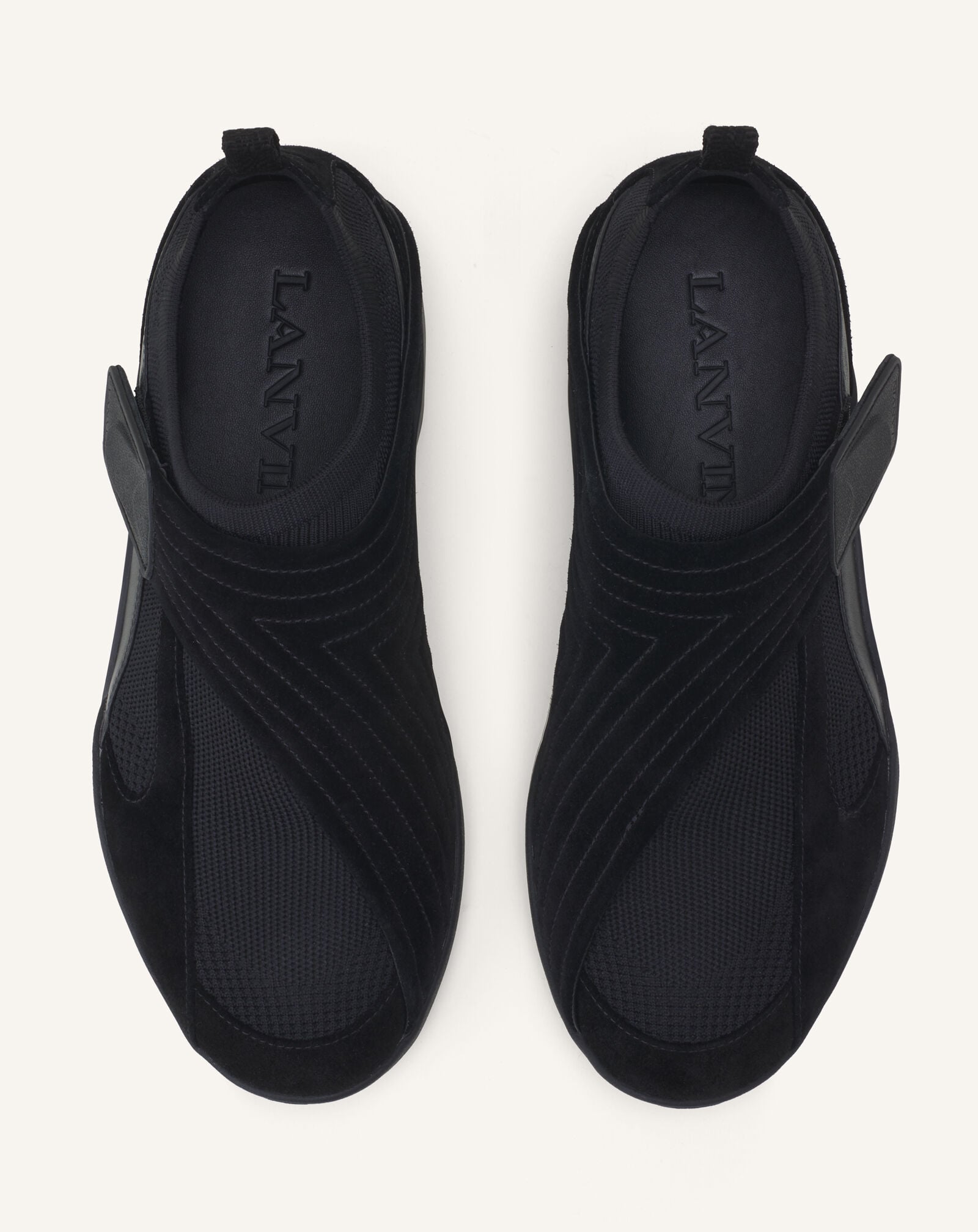 Lanvin SNEAKER LNV1 EN SUEDE TRICOTE Noir/Noir FUSKDK0IKNSUE26