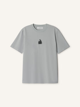 Lanvin T-SHIRT BRODÉ LA MÈRE ET L'ENFANT EN JERSEY Gris RMTS0012J320E26