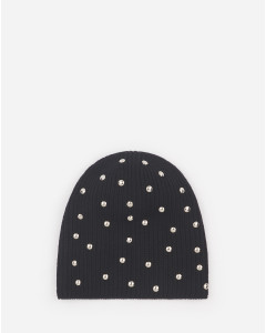 STUDDED WOOL KNIT BEANIE