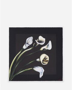 SQUARE FLORAL PRINT SILK SCARF