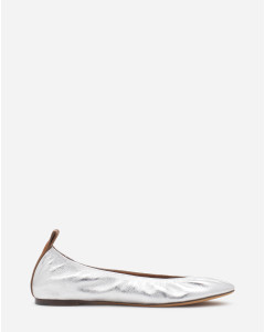 THE BALLERINA FLAT IN METALLIC LEATHER