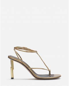 SEQUENCE BY LANVIN SANDALS IN METALLIC LEATHER