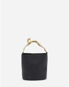 LEATHER FUSION CAT BUCKET BAG