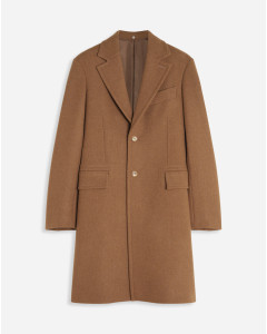 CLASSIC SINGLE-BREASTED COAT WITH SHEARLING COLLAR