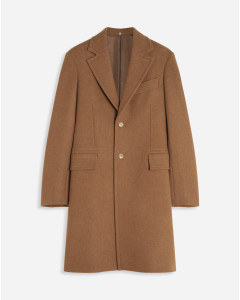 MANTEAU CLASSIQUE À SIMPLE BOUTONNAGE AVEC COL EN SHEARLING