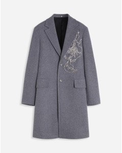 MANTEAU CLASSIQUE À SIMPLE BOUTONNAGE AVEC BRODERIES