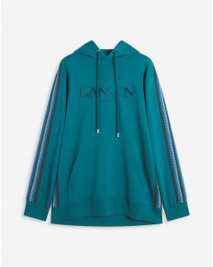 OVERSIZED LANVIN EMBROIDERED SIDE CURB HOODIE