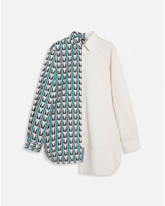 DUAL-PRINT SHIRT WITH ART DECO-INSPIRED TRIANGLES