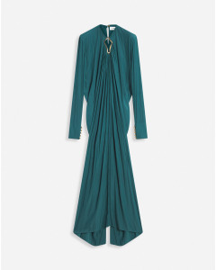 LONG-SLEEVE DRAPED DRESS