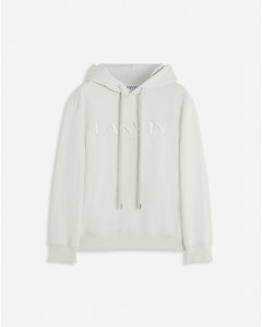CLASSIC FIT LANVIN EMBROIDERED HOODY IN COTTON FLEECE 