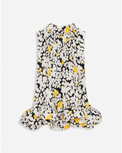 SLEEVELESS PRINTED CHARMEUSE TOP